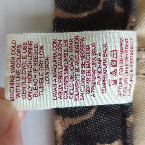 Faded Glory Cheetah Print Skinny Ankle Pants L Black Brown 12-14 - Picture 4 of 11